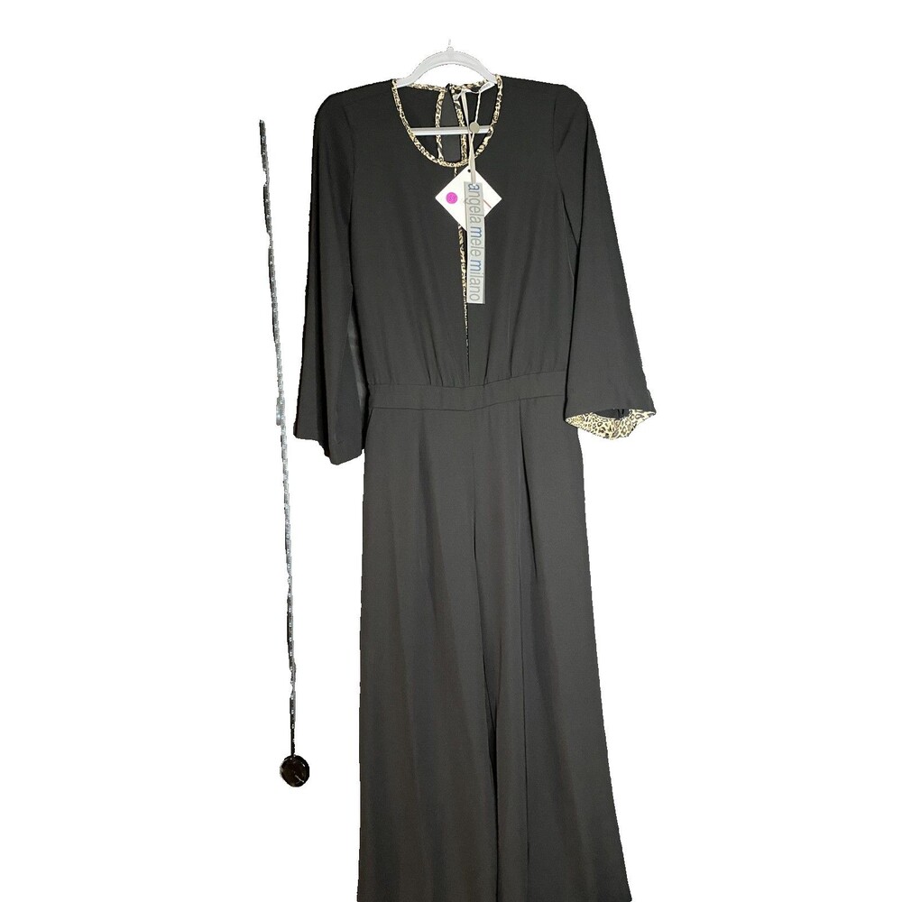 Angela Mele Milano Women’s Black Jumpsuit Size M NWT
